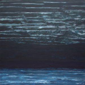"Meer bei Nacht", 2017, 100 x 100 cm, Acryl auf LW