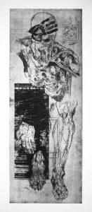 Franz Hoke | „Grenzraumperspektiven II“ No. IV, 2014, Radierung auf Papier 180 x 80 cm