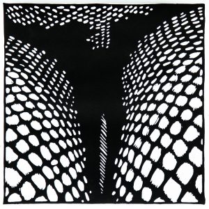 Barbara Trommeter | „fishnet“, 2021, Linoldruck, gerahmt 30 x 24 cm, Auflage 10